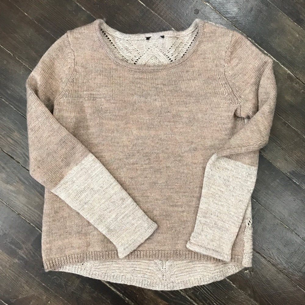 Delicate textured sweater, lacy back